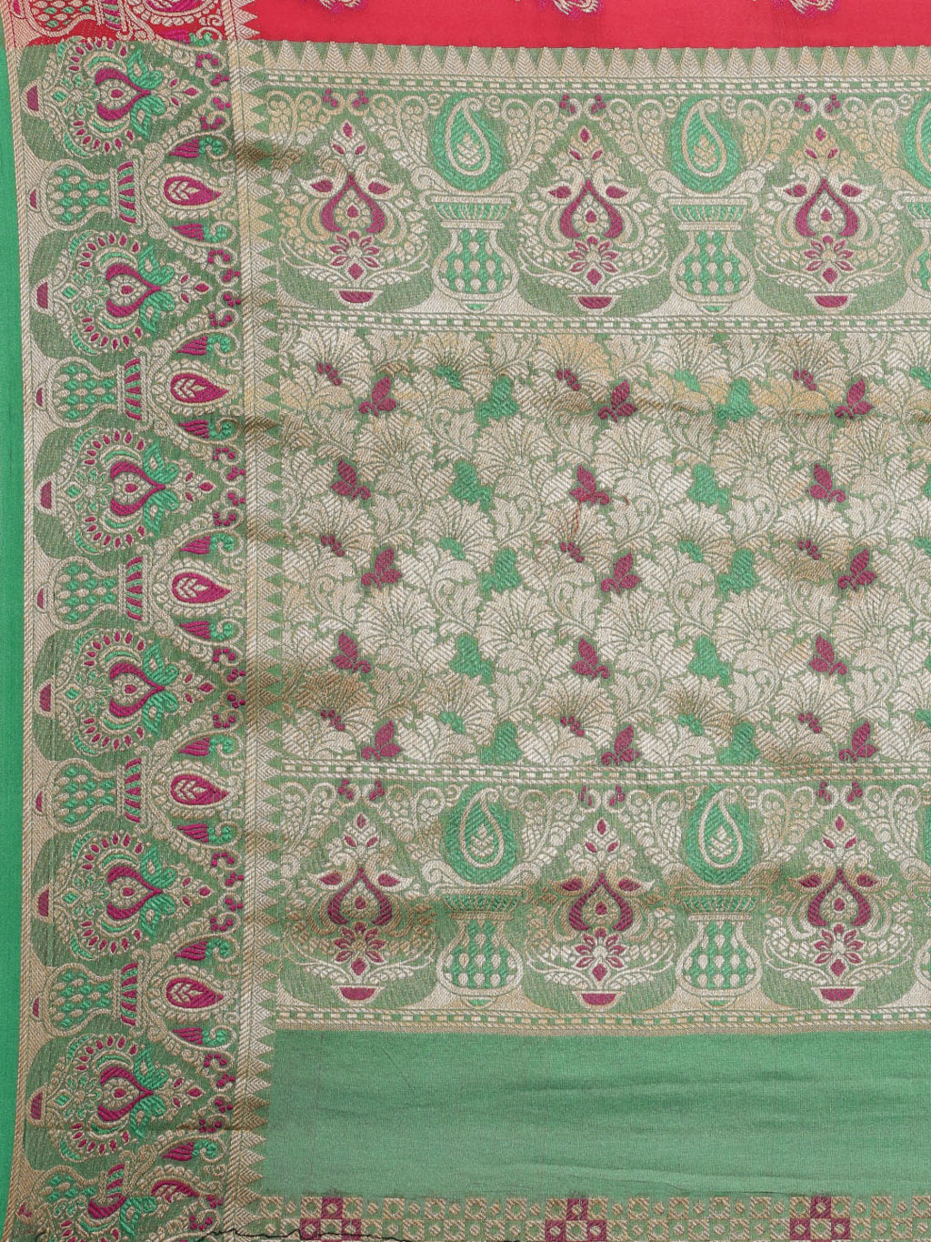 Women's Red Heavy Banarasi Silk Woven Work Traditional Saree - Sangam Prints