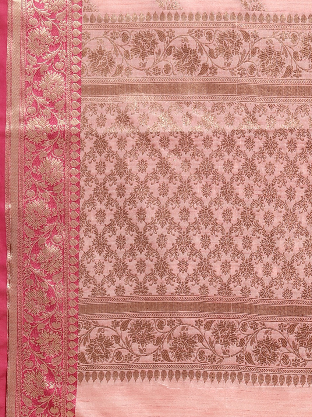 Women's Pink Silk Woven Work Traditional Saree - Sangam Prints