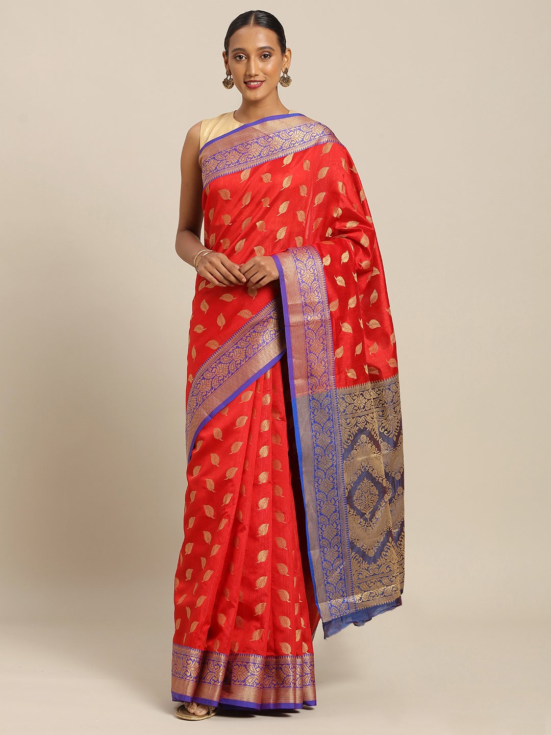 Women's Prints Handloom Silk Jacquard Traditional Saree - Sangam Prints