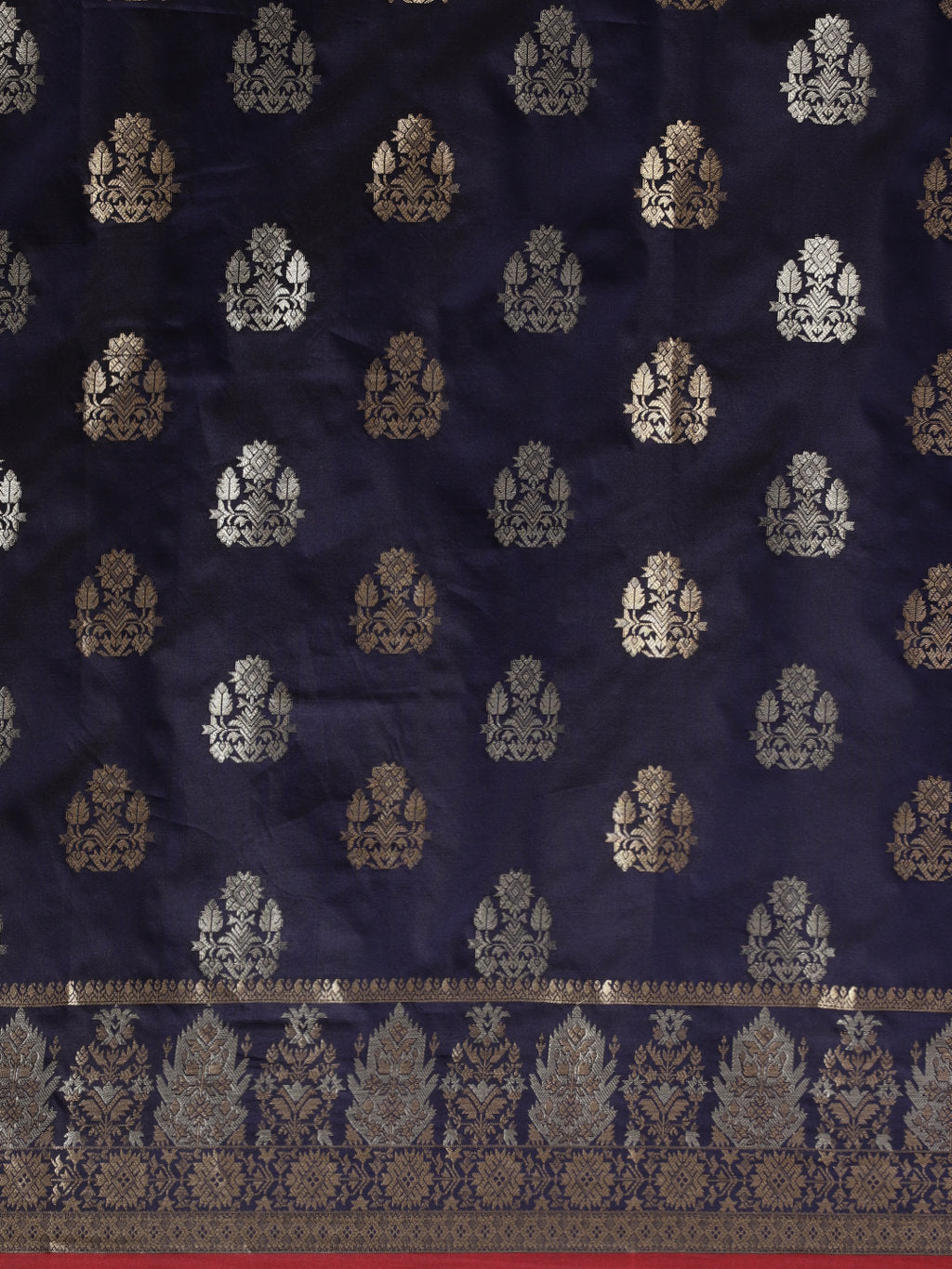 Women's Blue Silk Woven Work Traditional Saree - Sangam Prints
