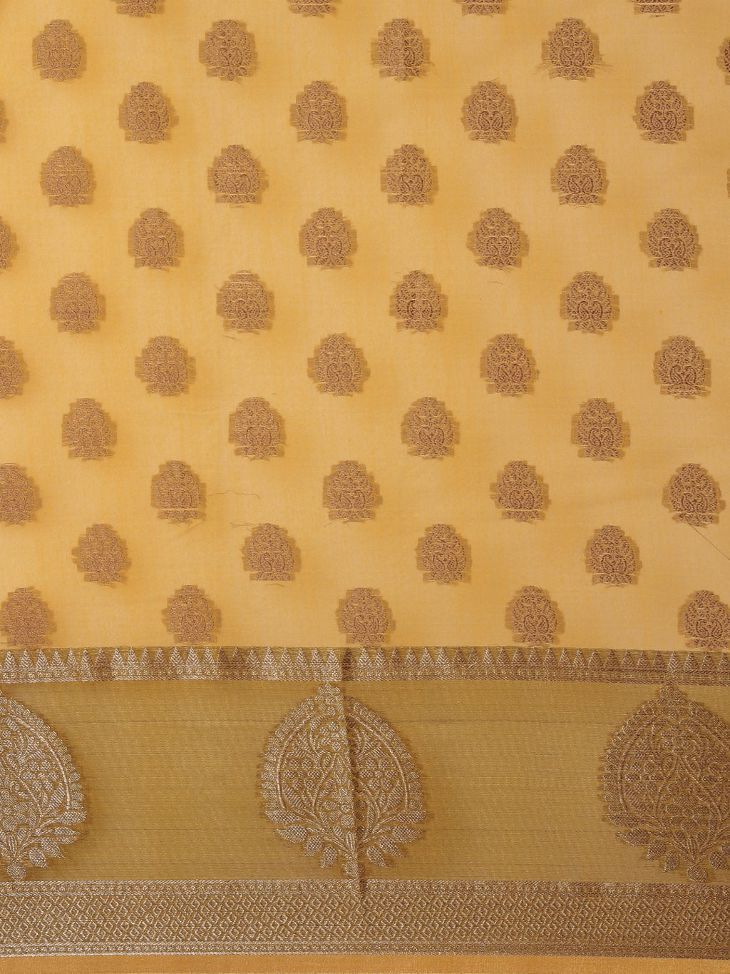 Women's Yellow Cotton Handloom Woven Work Traditional Saree - Sangam Prints
