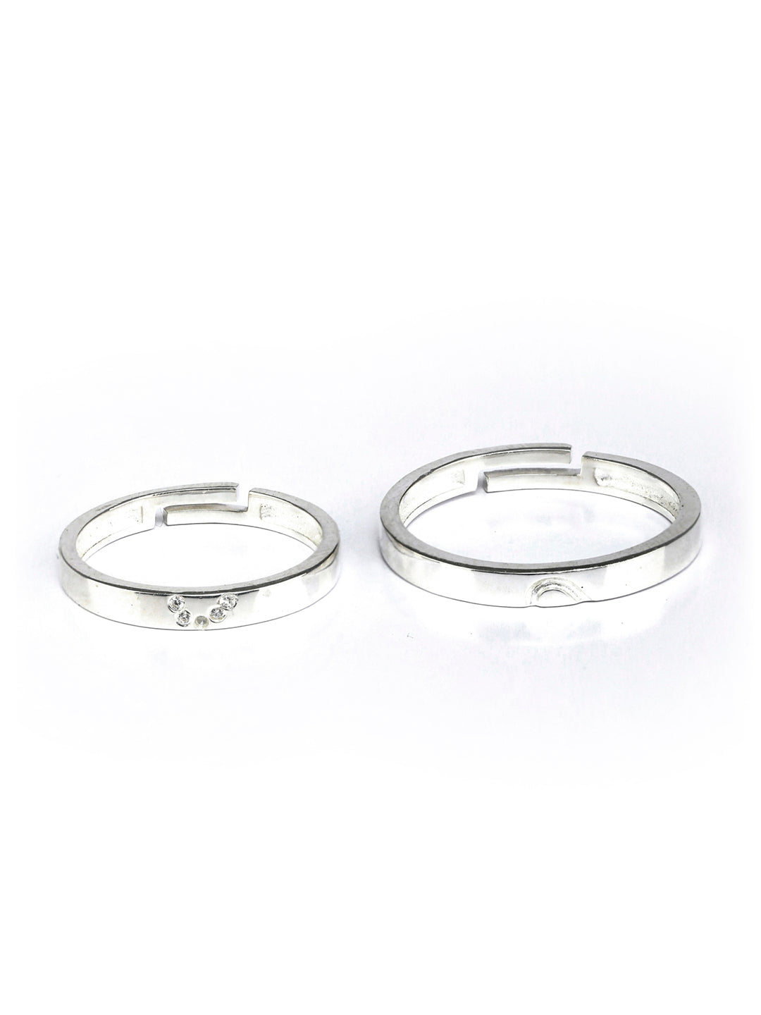 Silver couple ring on sale flipkart