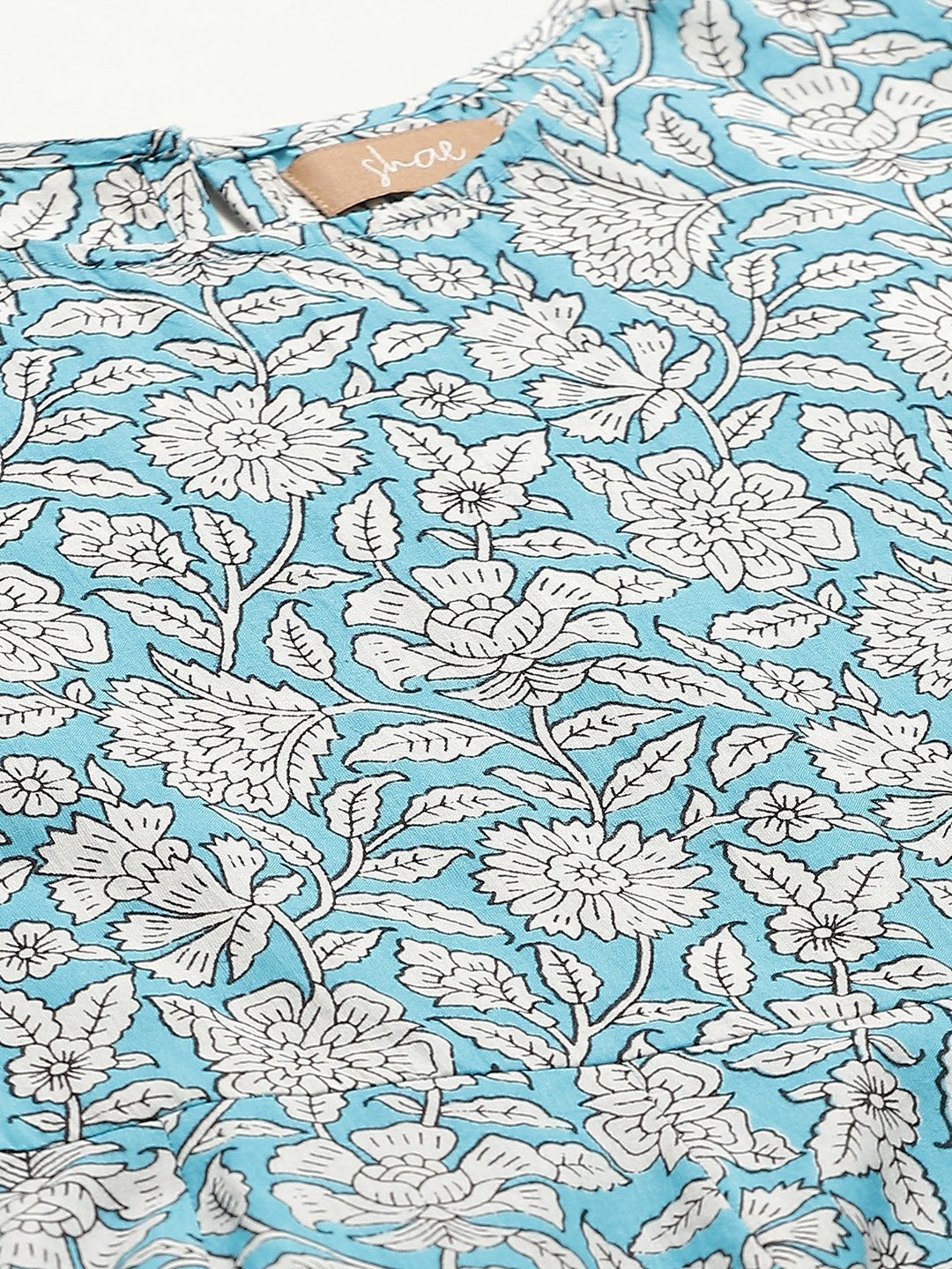 Women's Blue Floral Anarkali Dress