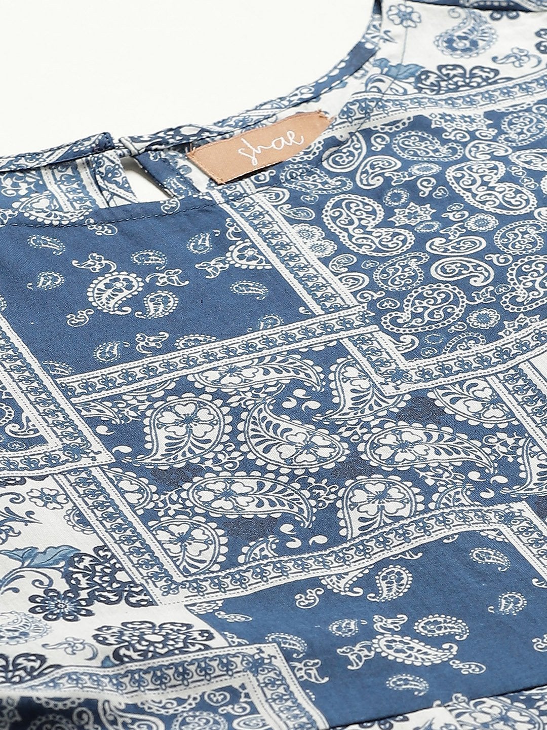 Women's Navy Floral Anarkali Dress