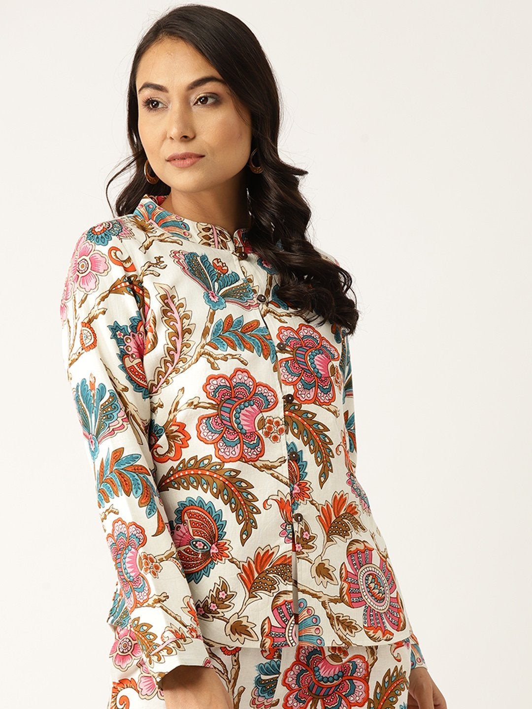 Women's Off White Floral Indie Jacket - SASSAFRAS