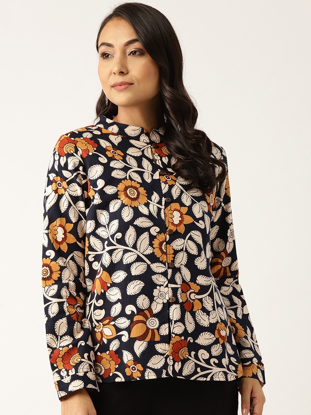 Women's Navy Floral Indie Jacket - SASSAFRAS