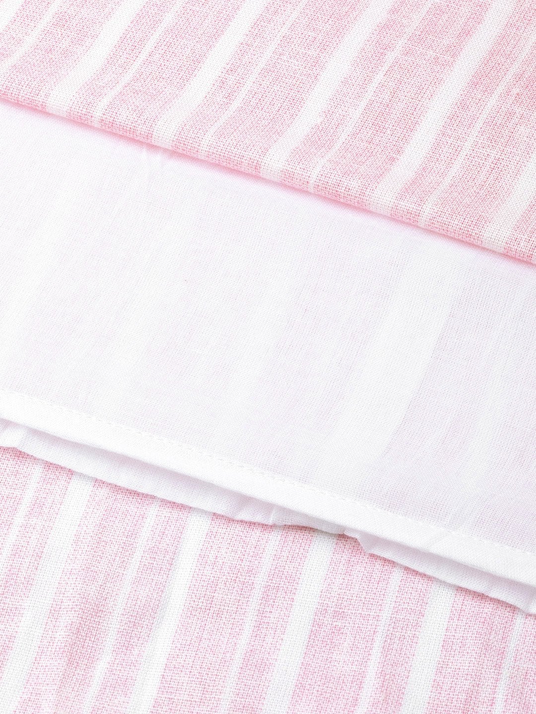 Women's Pink Stripes Drawstring Kurta - SHAE