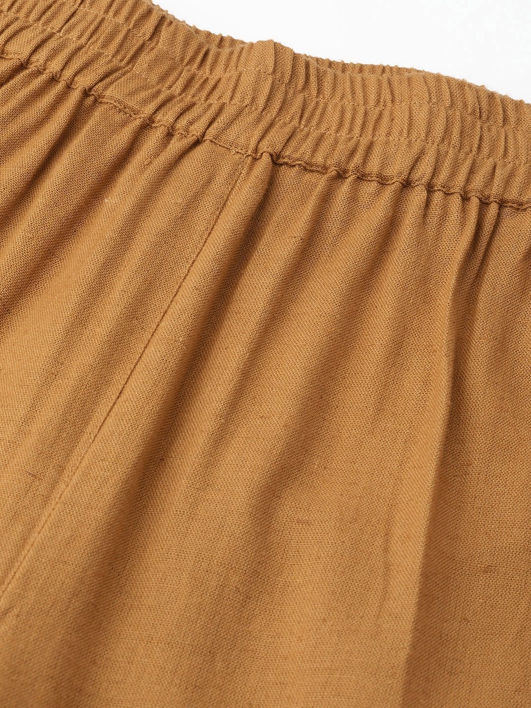 Women's Brown Tapered Pants With Inlay Pockets - SASSAFRAS