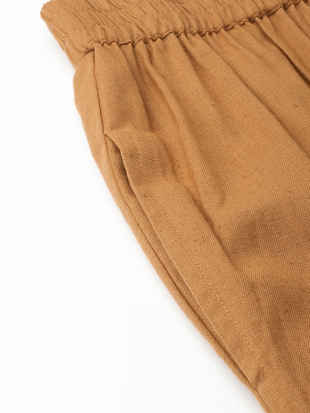 Women's Brown Tapered Pants With Inlay Pockets - SASSAFRAS