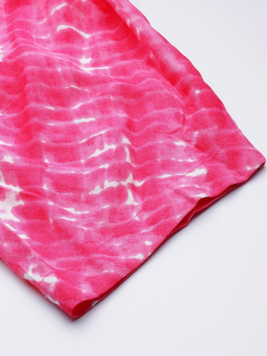 Women's Fuchsia Shibori Print Dhoti Pants - SHAE
