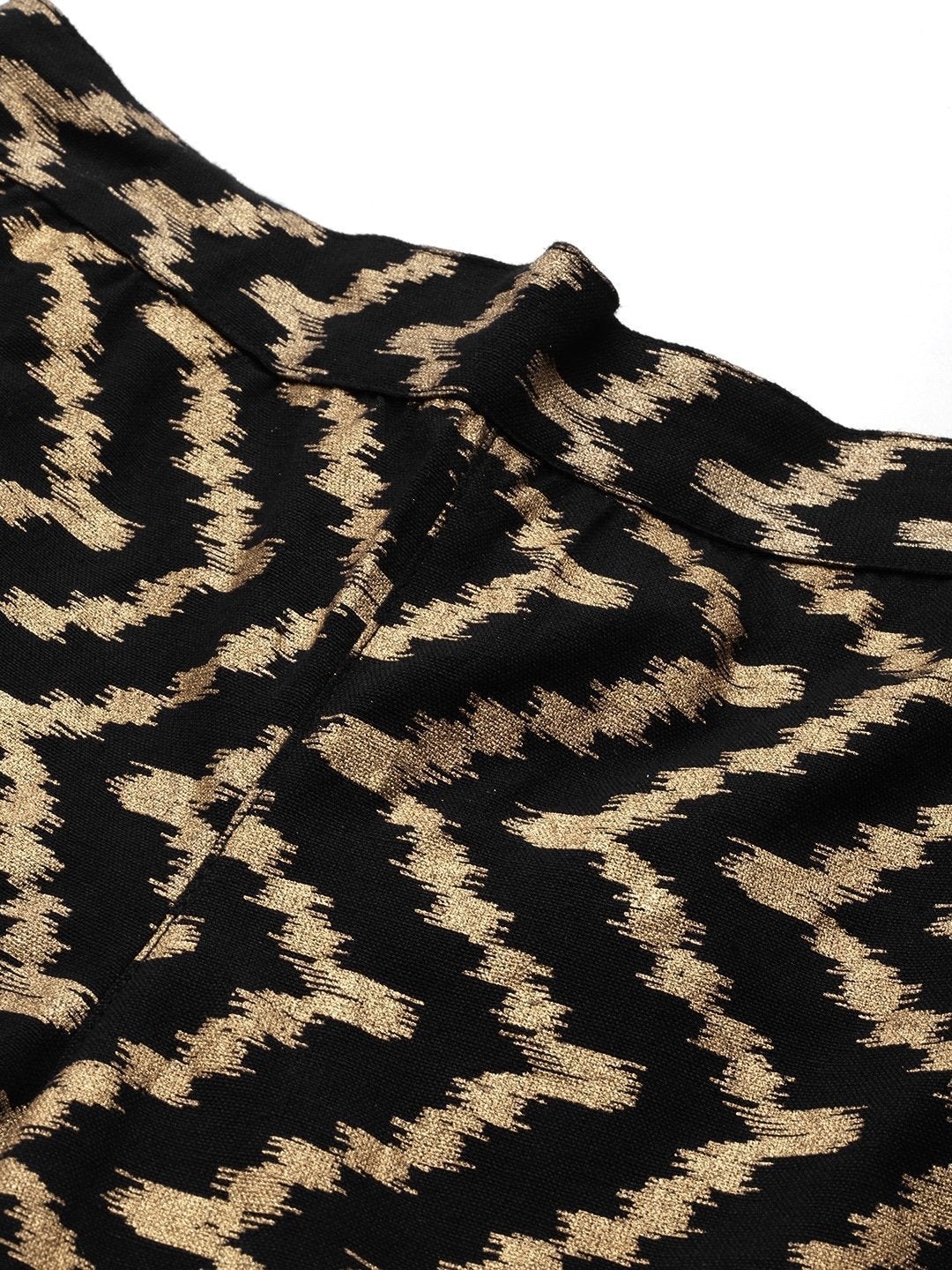 Women's Black Chevron Foil Tulip Pant - SHAE