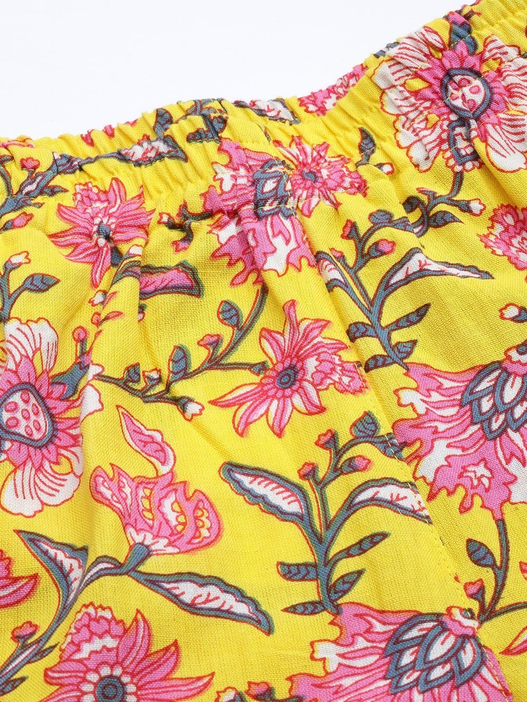 Women's Yellow Floral Tapered Pants - SHAE