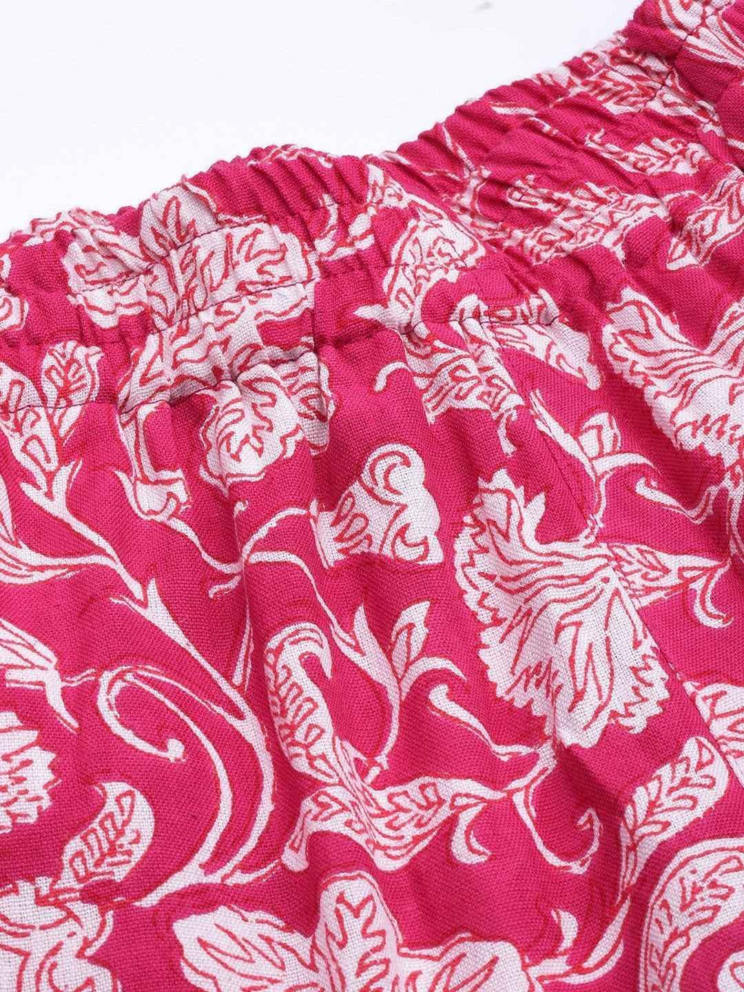 Women's Fuchsia Floral Tapered Pants