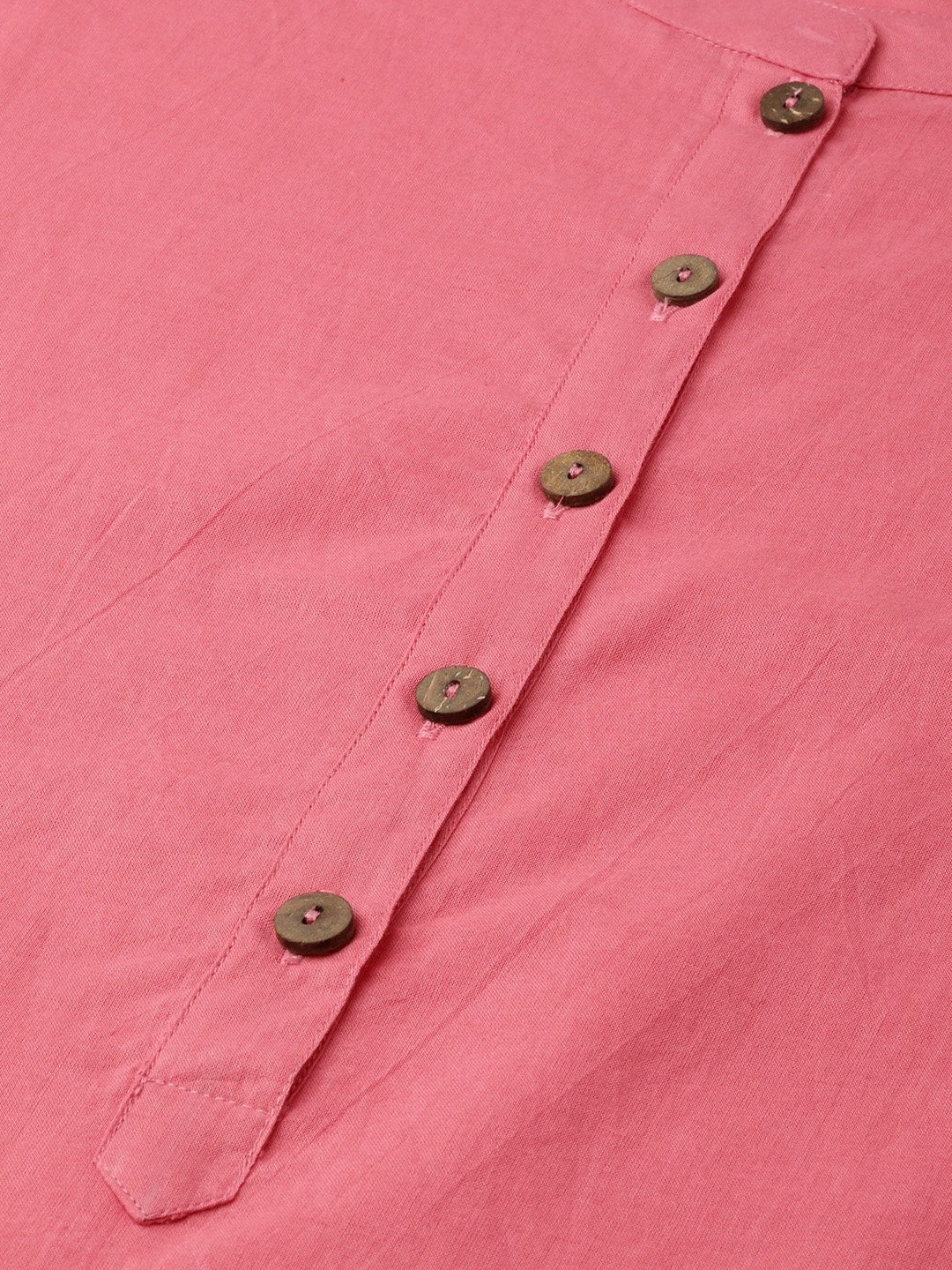 Women's Pink Kurta With Pants And Pink Lehariya Dupatta - SHAE