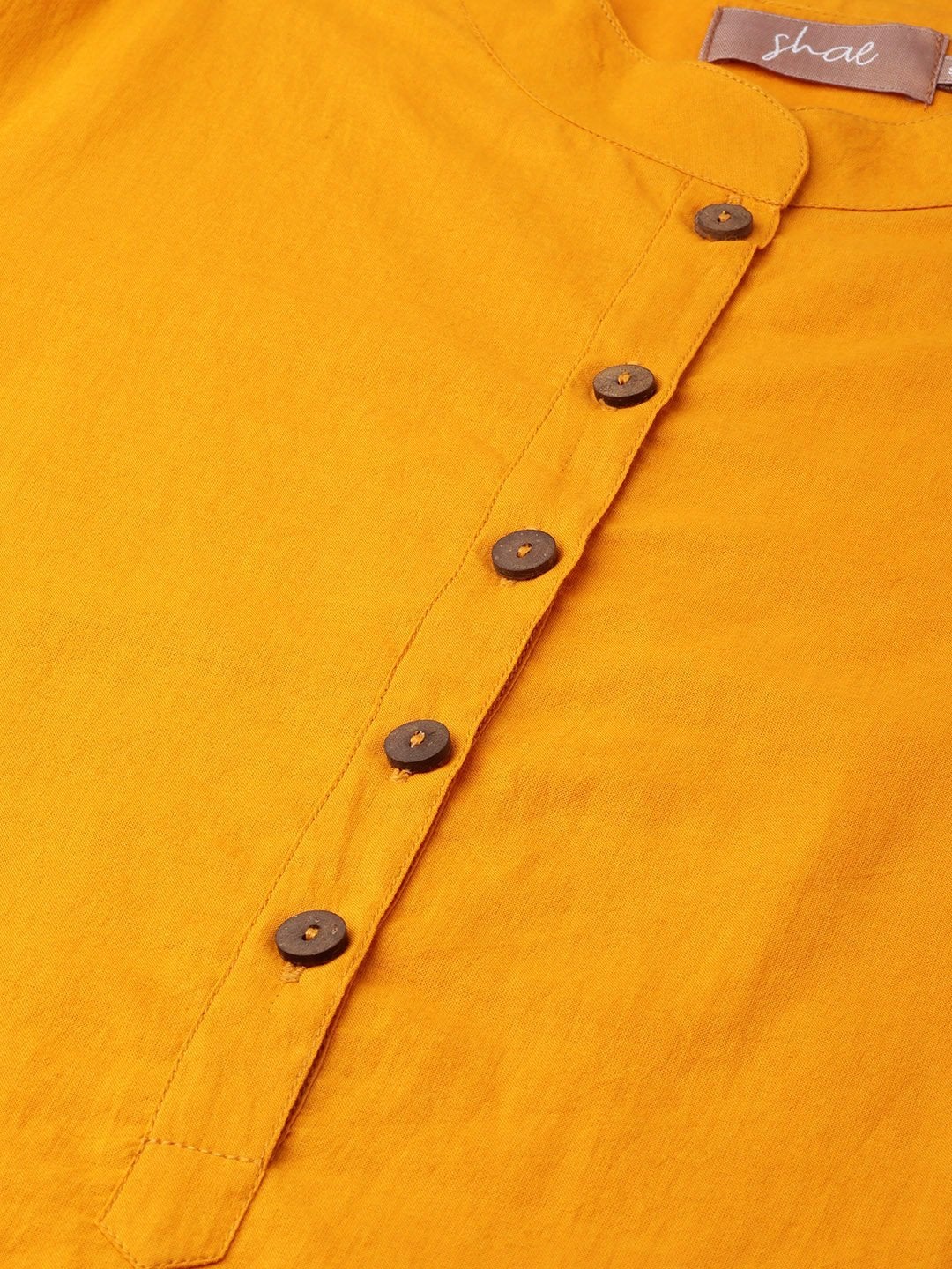 Women's Yellow Kurta With Yellow Pants And Printed Chevron Dupatta