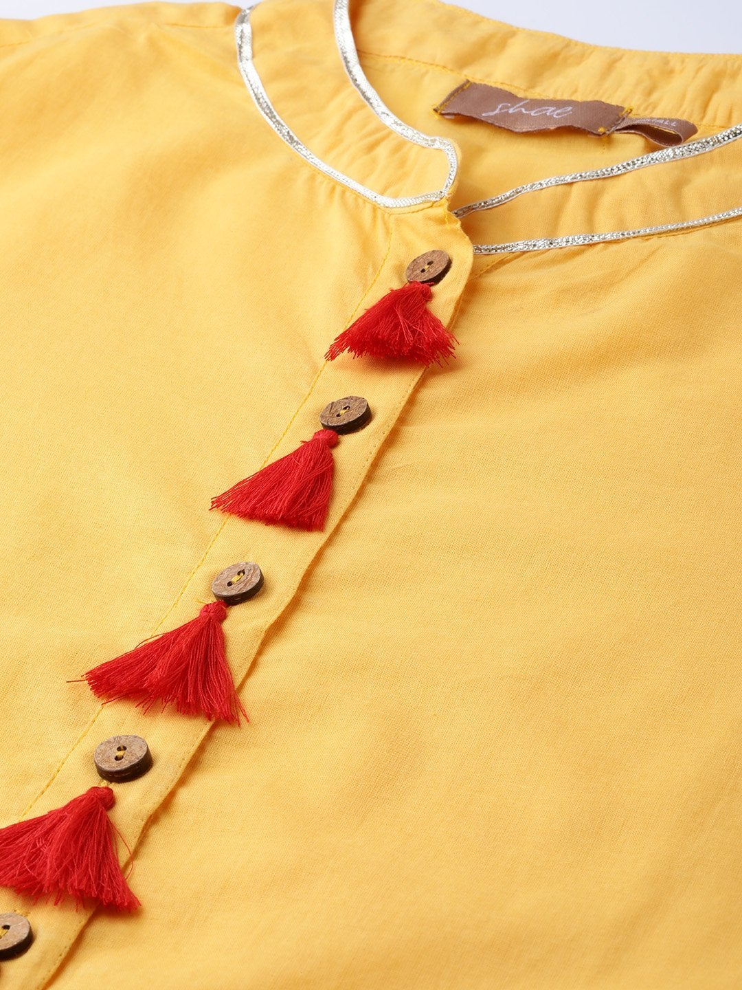 Women's Yellow Kurta Pants & Yellow Block Print Dupatta