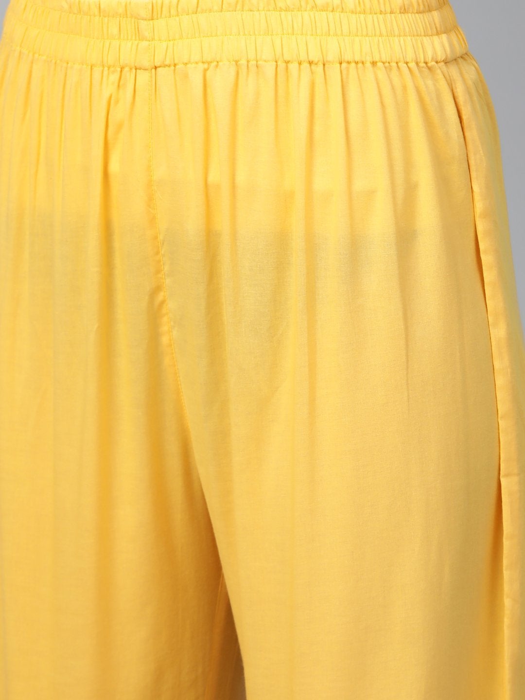 Women's Yellow Kurta Pants & Yellow Block Print Dupatta