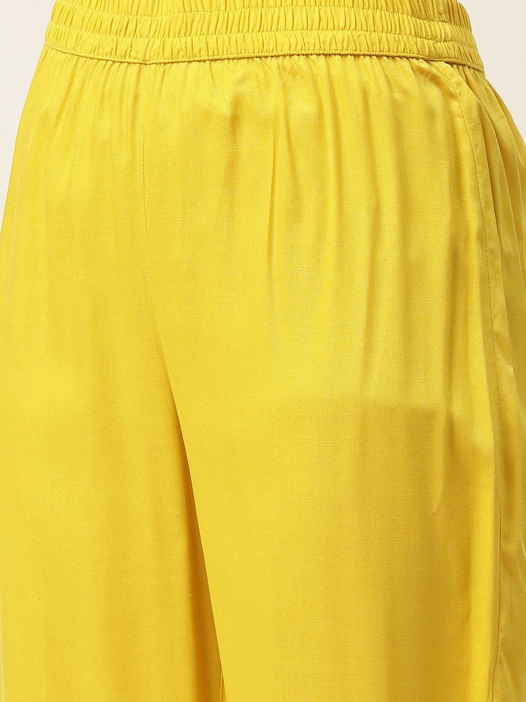 Women's Yellow Zari Embroidery Anarkali Kurta With Pants - SHAE