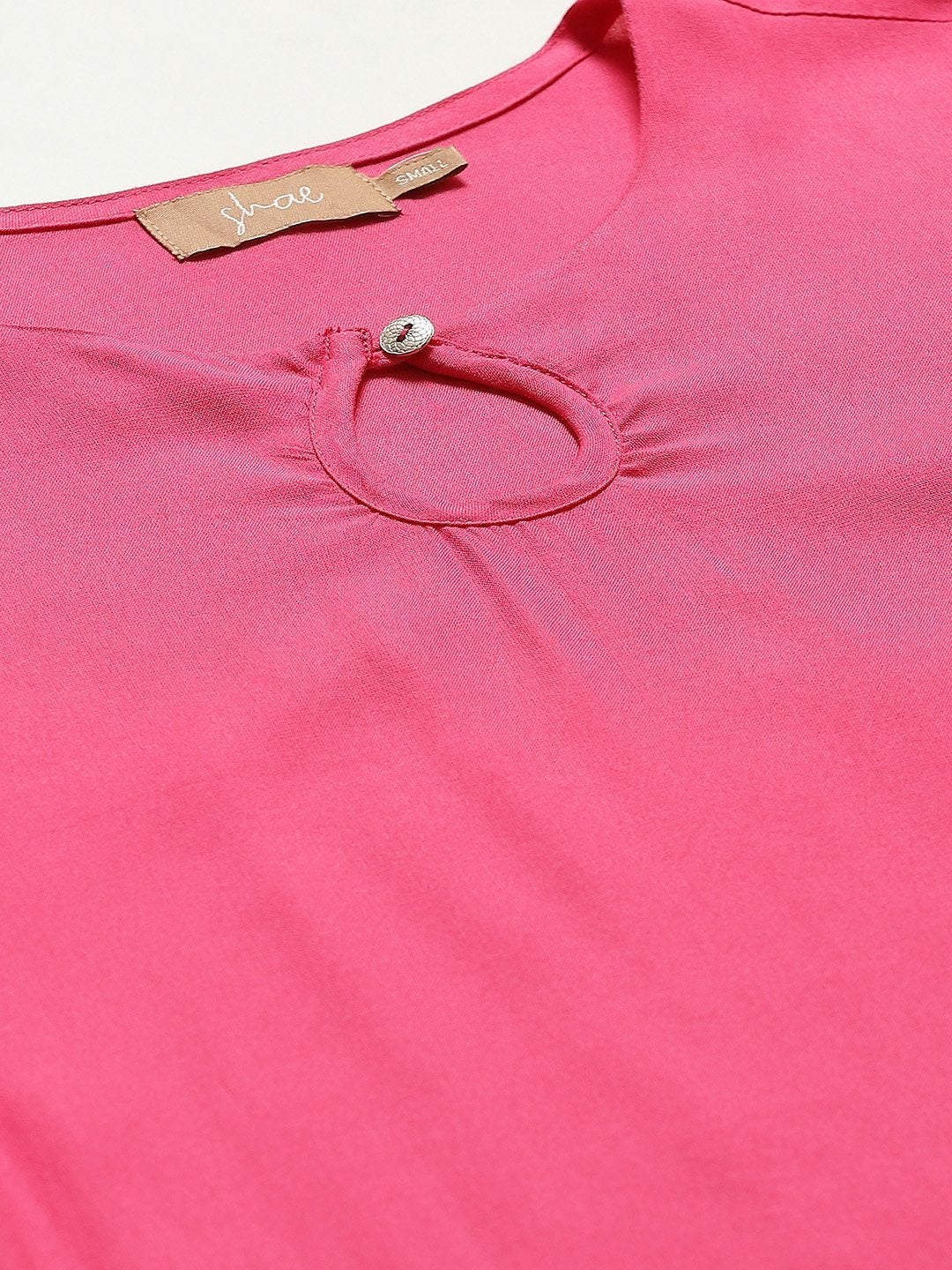 Women's Fuchsia Hem Zari Embroidery Kurta With Pants - SHAE