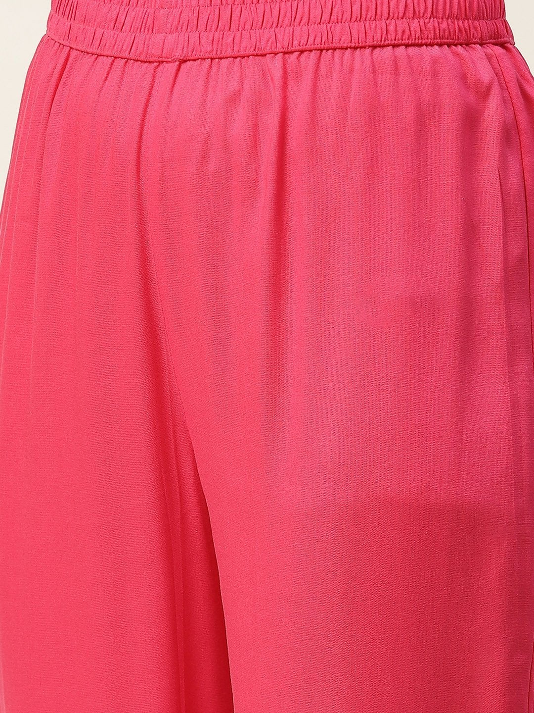 Women's Fuchsia Hem Zari Embroidery Kurta With Pants - SHAE