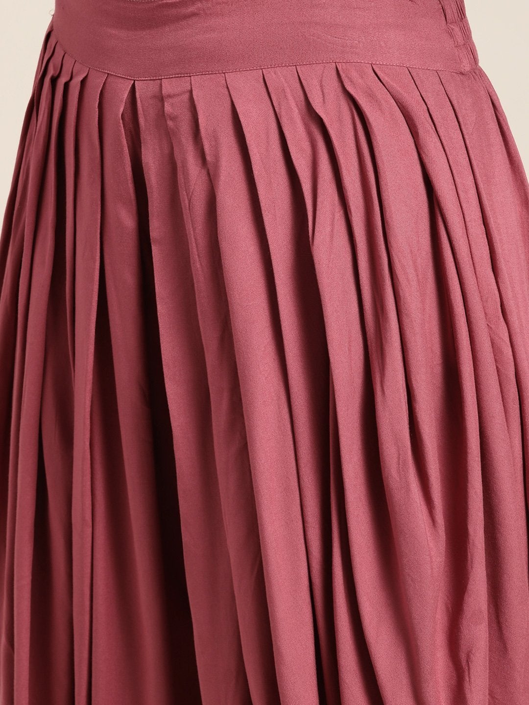 Women's Baked Pink Foil High Low Kurta With Dhoti Pants - SHAE