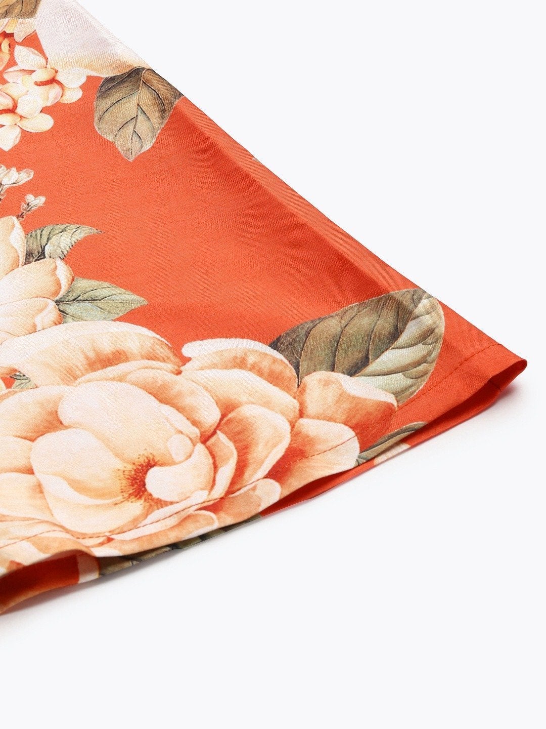 Women's Orange Floral Anarkali Skirt - SHAE
