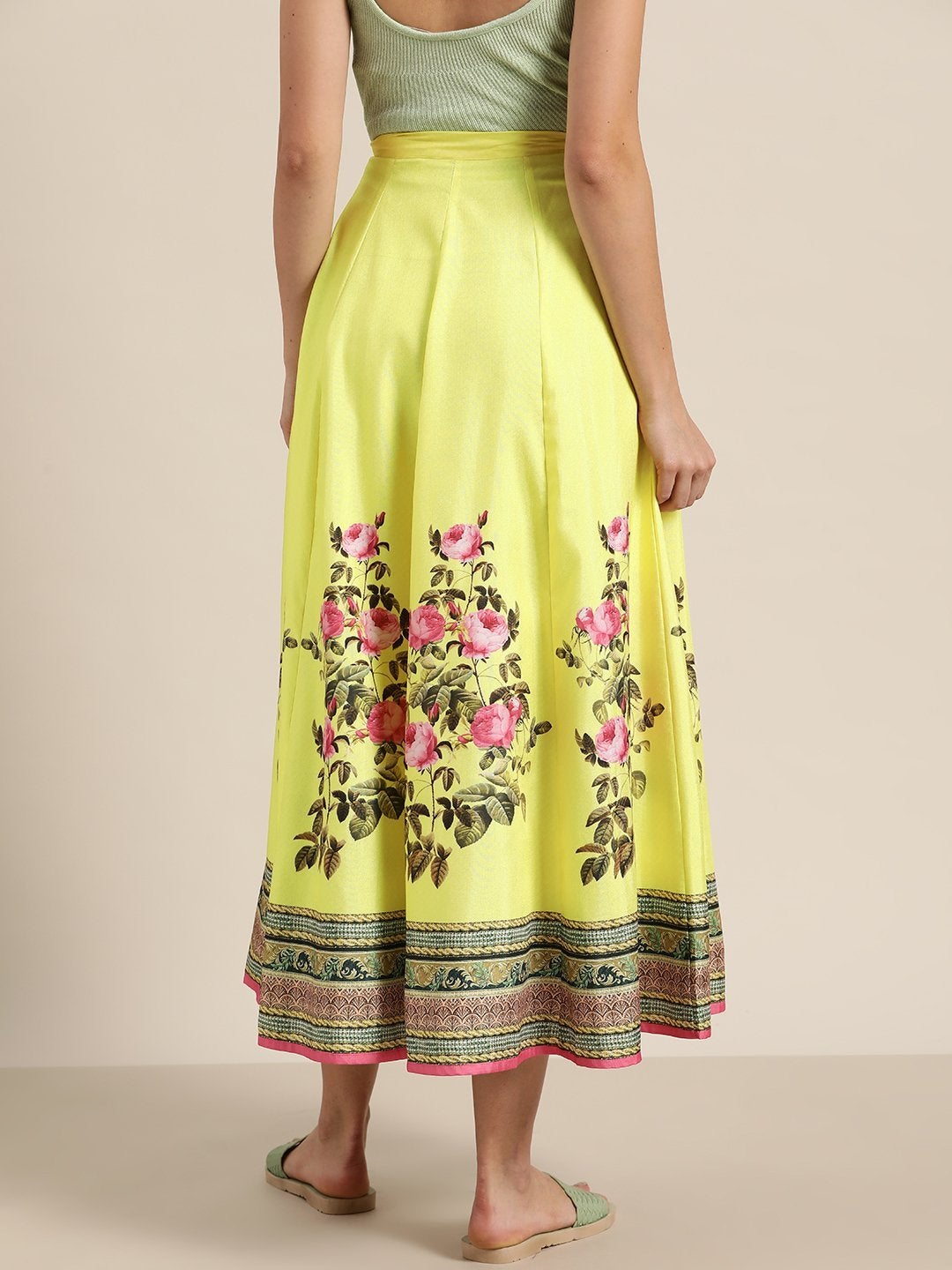 Women's Yellow Floral Kali Skirt - SHAE