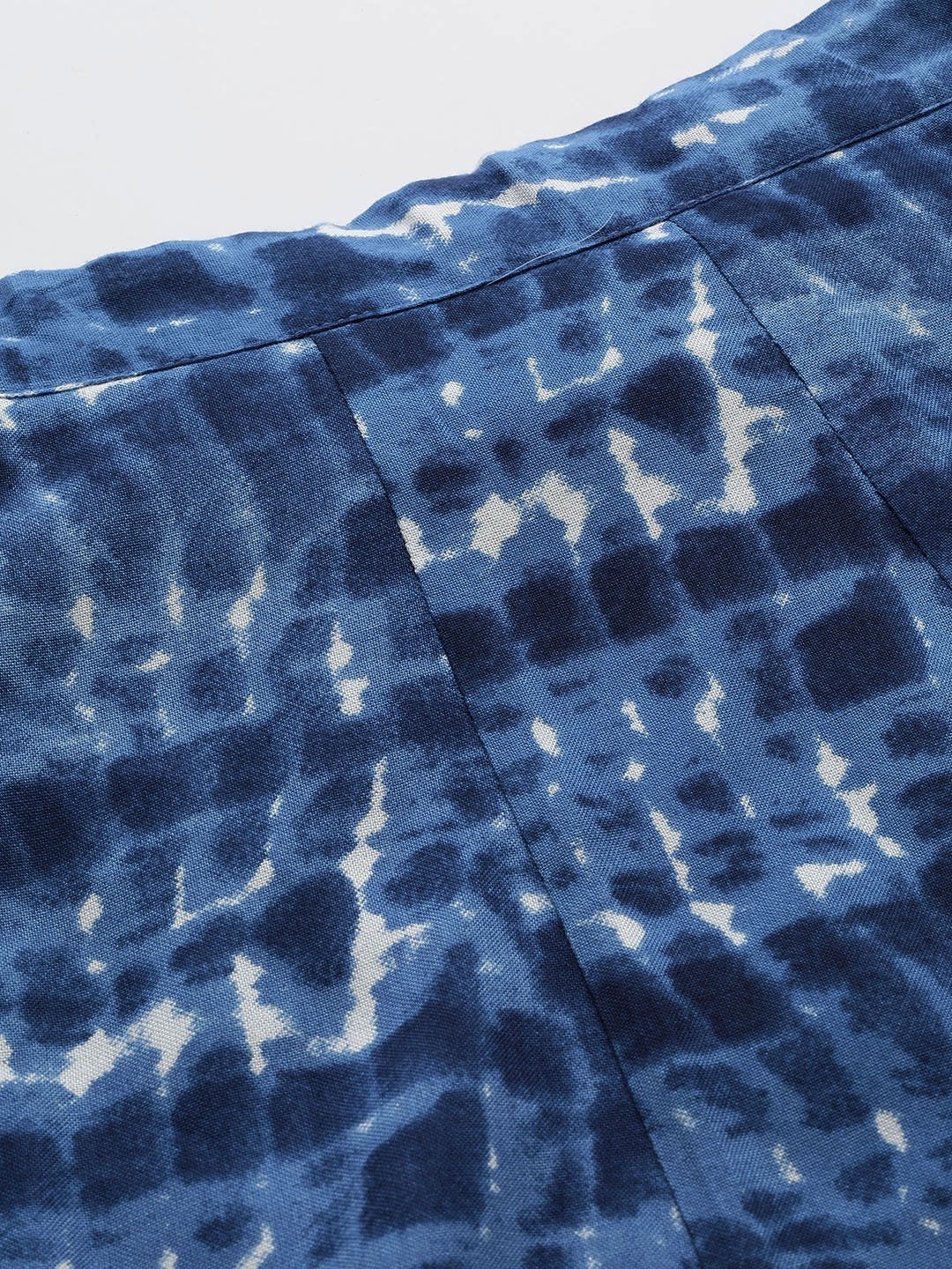 Women's Navy Shibori Print Anarkali Skirt - SHAE