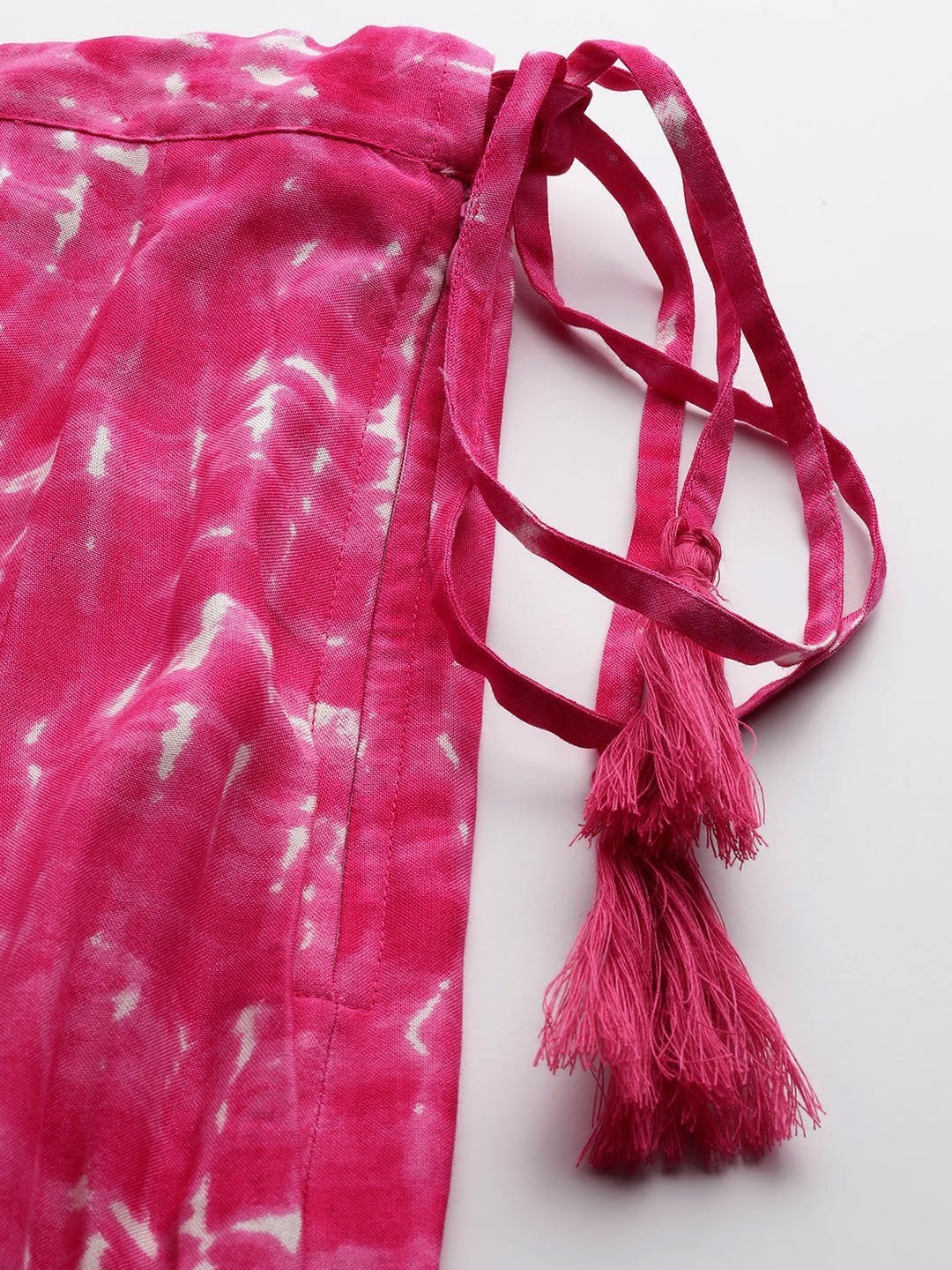 Women's Fuchsia Shibori Print Anarkali Skirt - SHAE