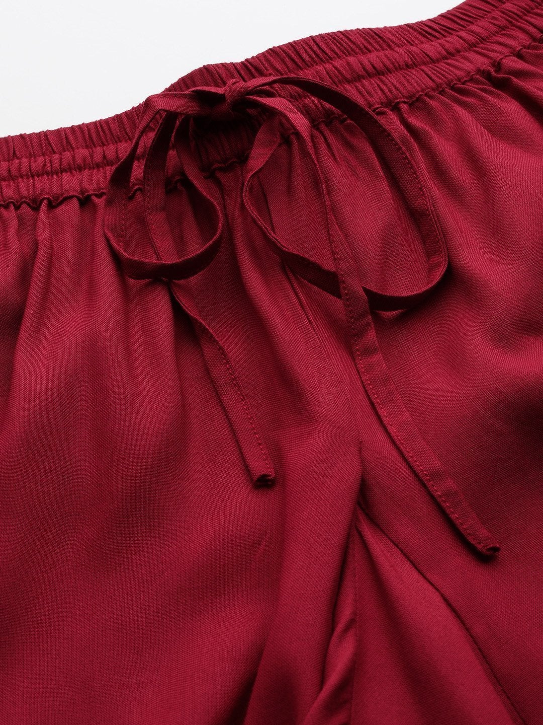 Women's Maroon Dhoti Skirt - SHAE