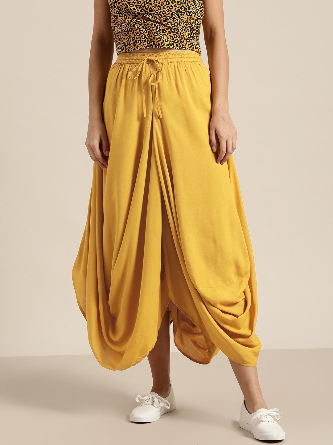 Women's Mustard Dhoti Skirt - SHAE