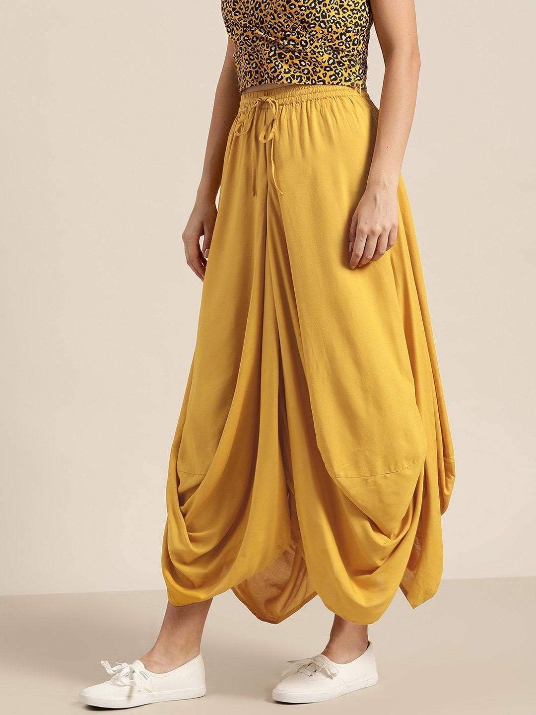 Women's Mustard Dhoti Skirt - SHAE