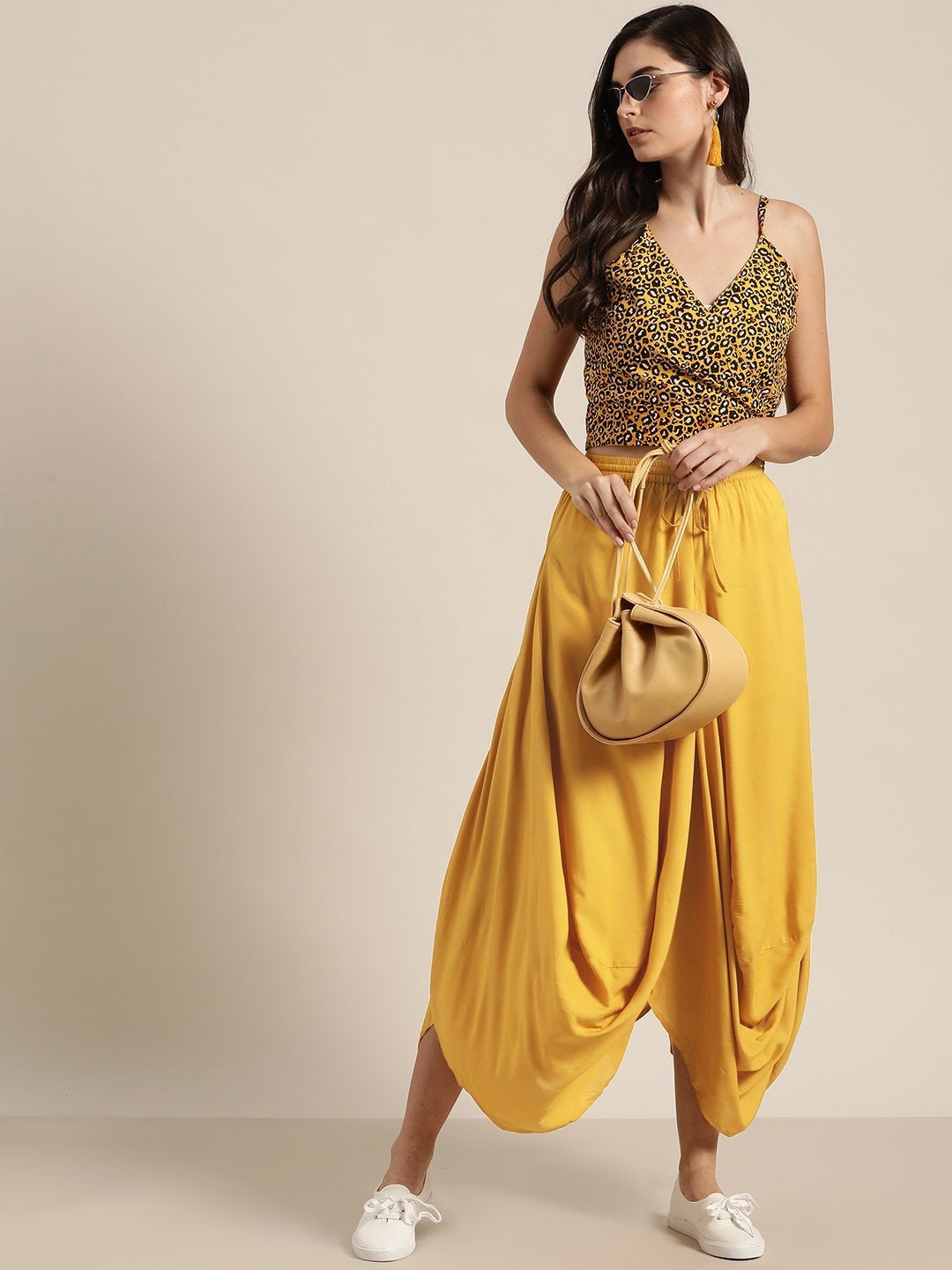 Women's Mustard Dhoti Skirt - SHAE