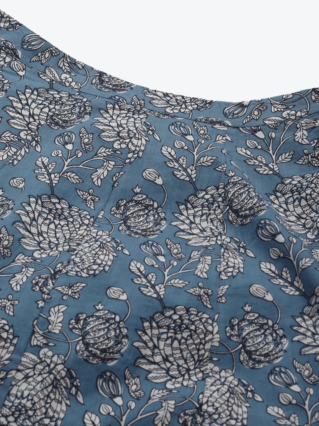 Women's Blue  Floral Anarkali Skirt