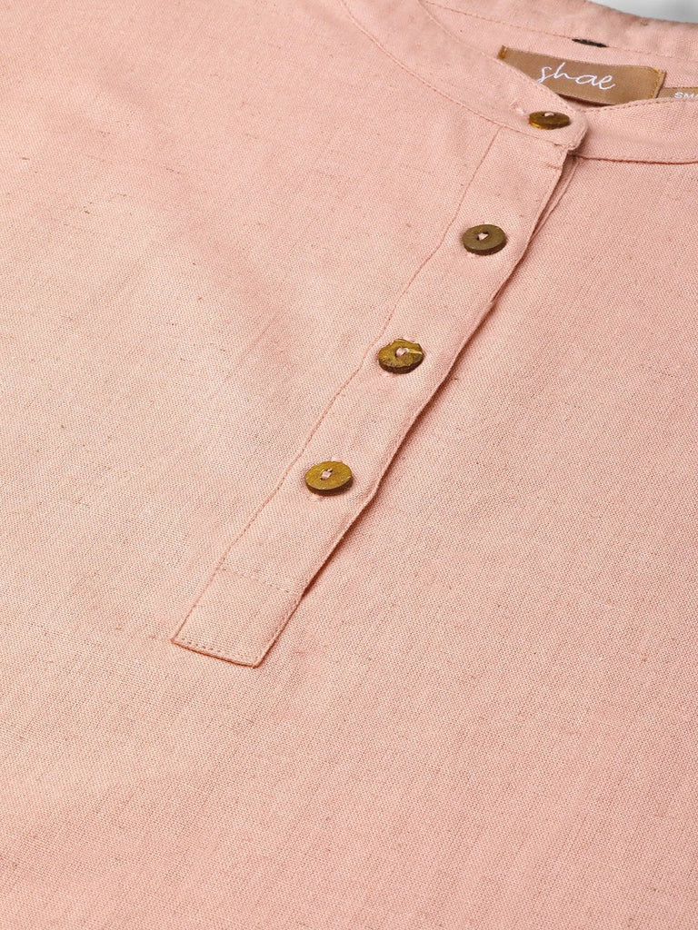 Women's Baked Pink Kimono Sleeve Boxy Top