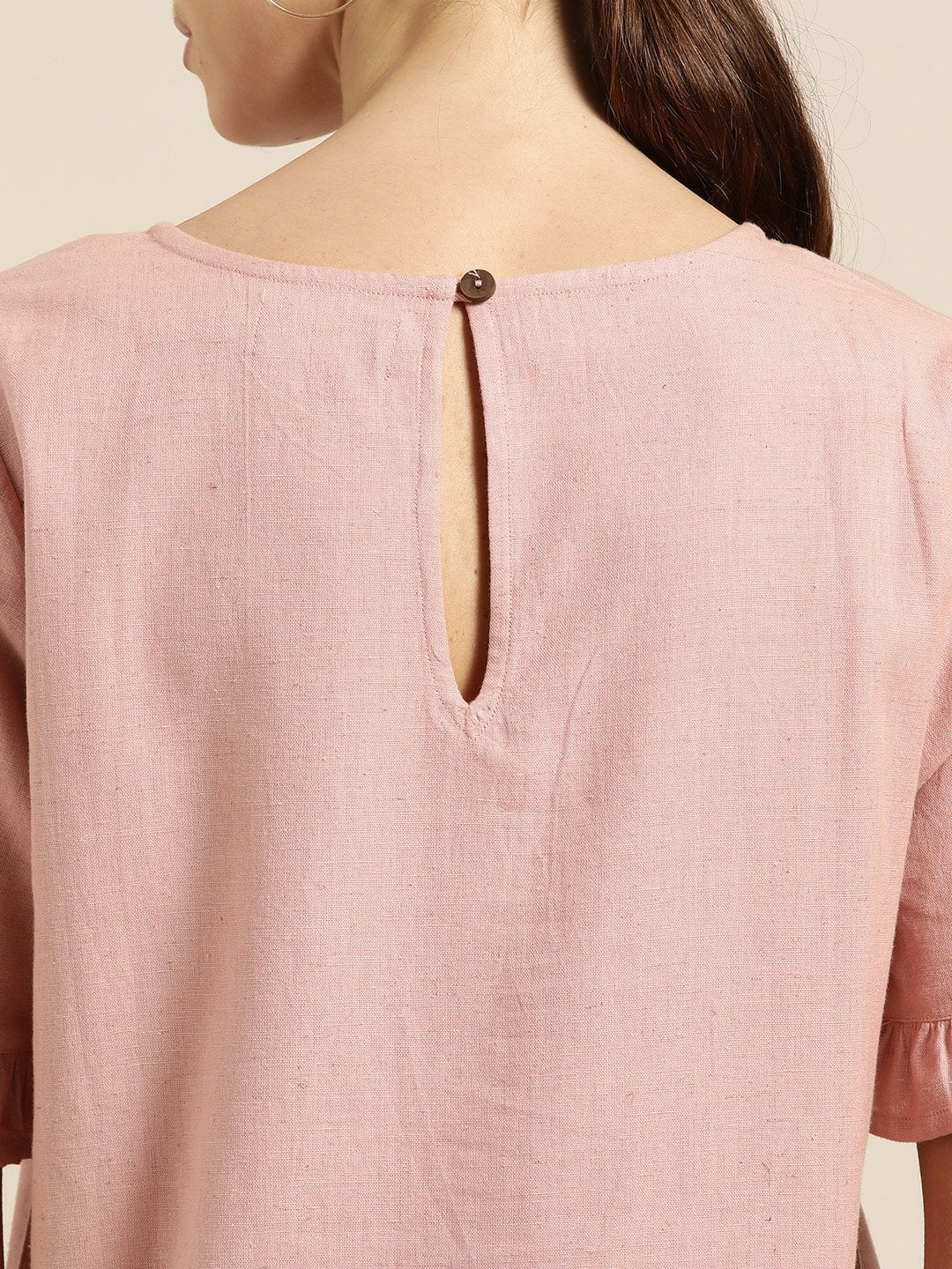 Women's Baked Pink Frill Detail Top - SASSAFRAS