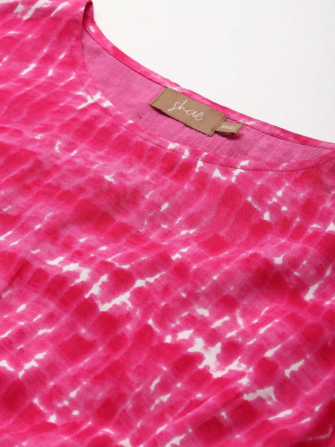 Women's Fuchsia Shibori Print Crop Top - SHAE