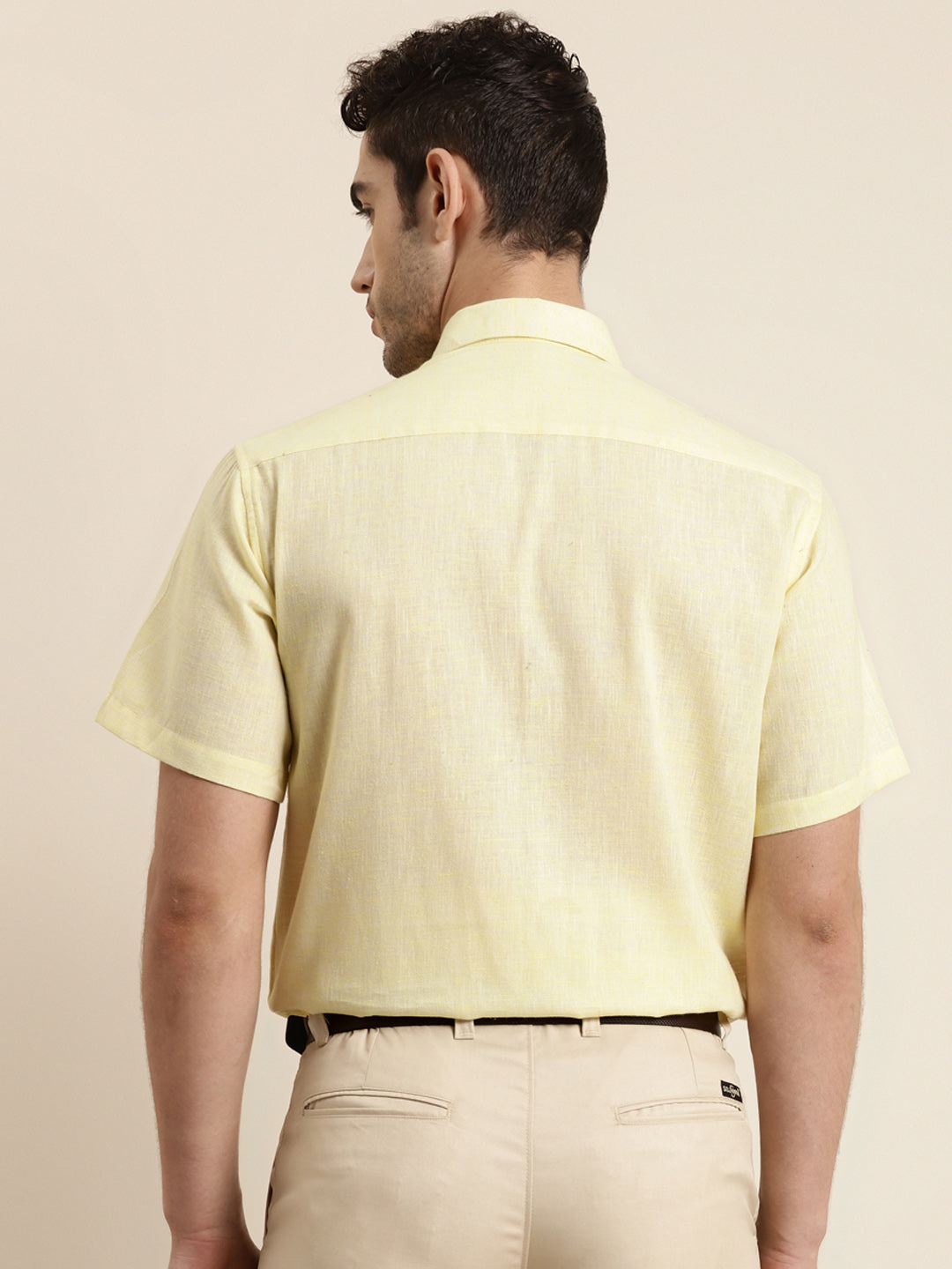 Men's Cotton Blend Lemon Half sleeves Casual Shirt