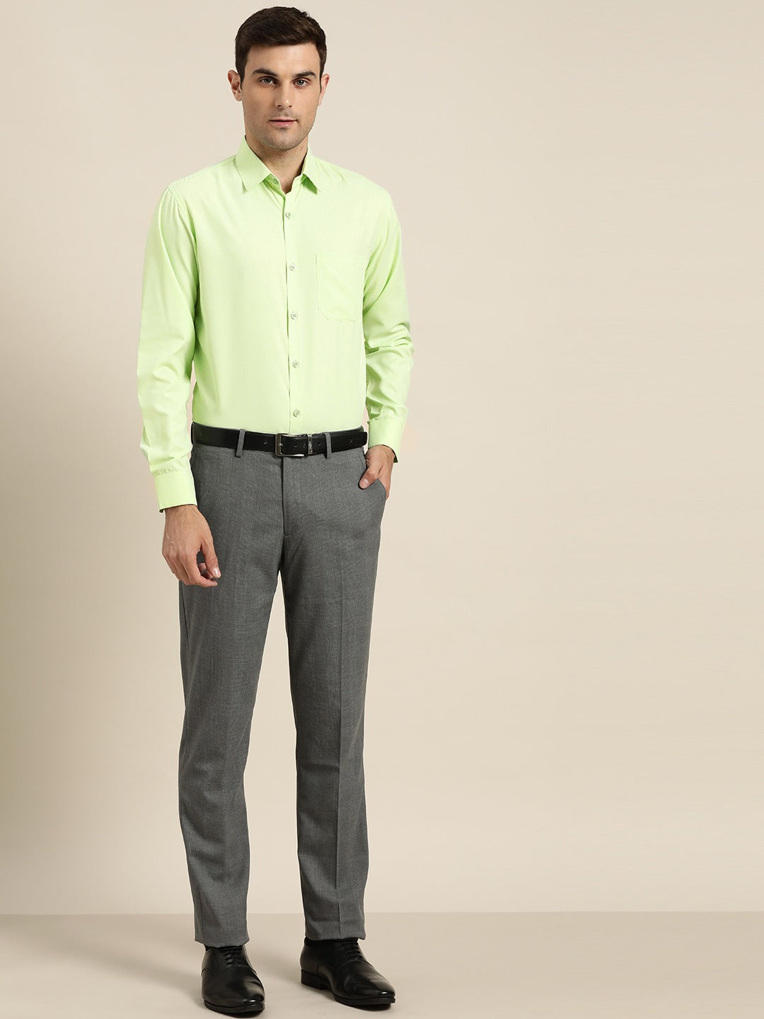 Men's Cotton Lime Green Casual Shirt
