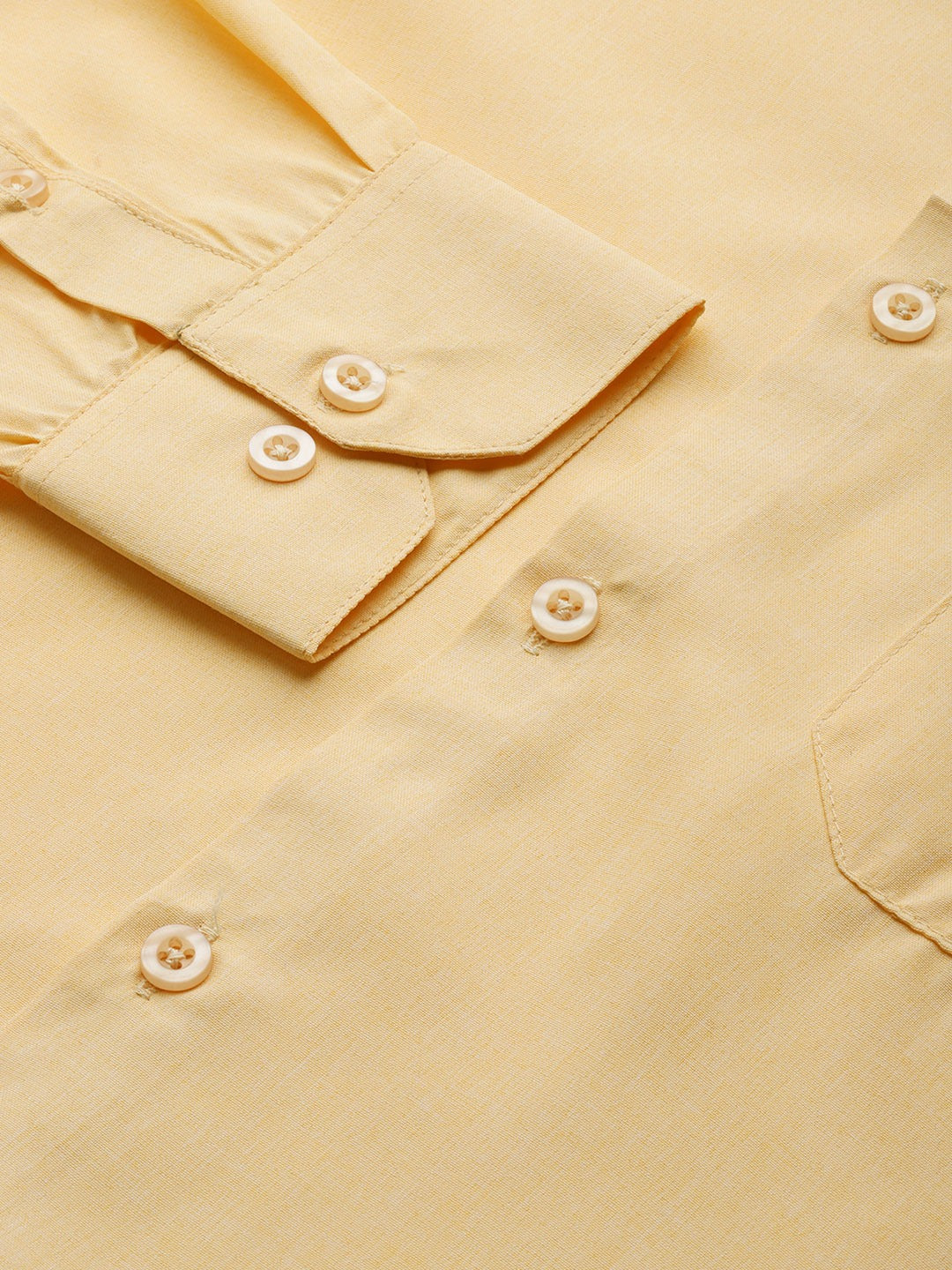 Men's Cotton Yellow Casual Shirt
