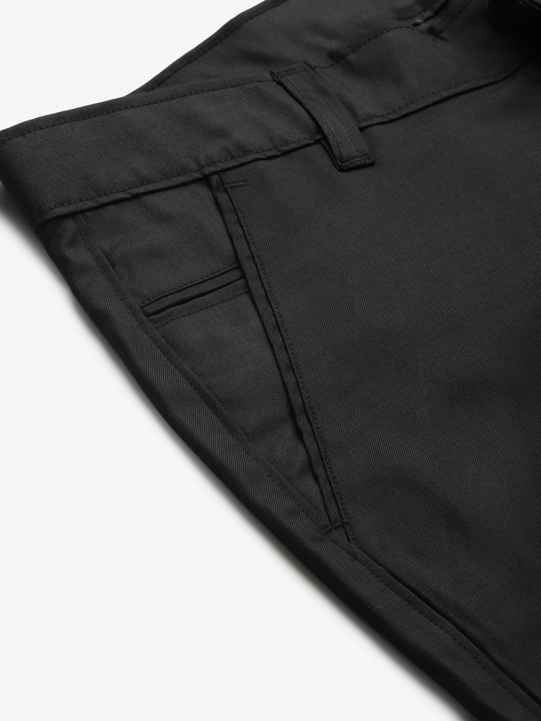 Men's Cotton Blend Black Solid Casual Trouser - Sojanya