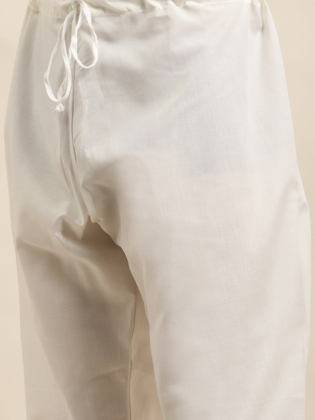 Men's Jacquard Silk Teal Blue & Gold Kurta & Off-White Churidar Pyjama Set - Sojanya
