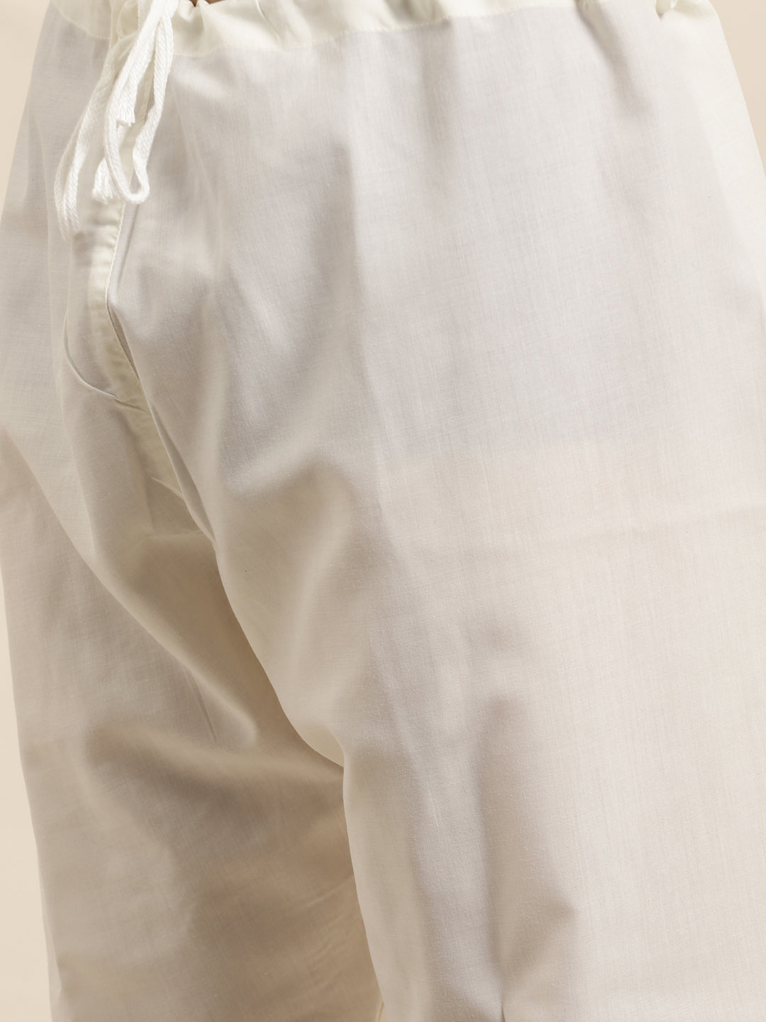 Men's Jacquard Silk Blue & Gold Kurta & Off-White Churidar Pyjama Set - Sojanya