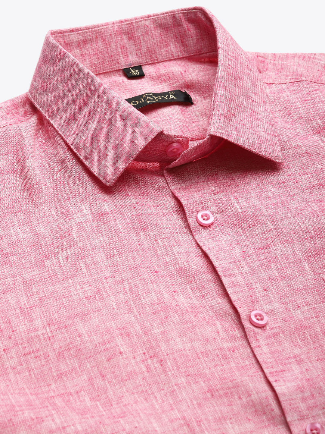 Men's Cotton Blend Pink Classic Formal Shirt - Sojanya
