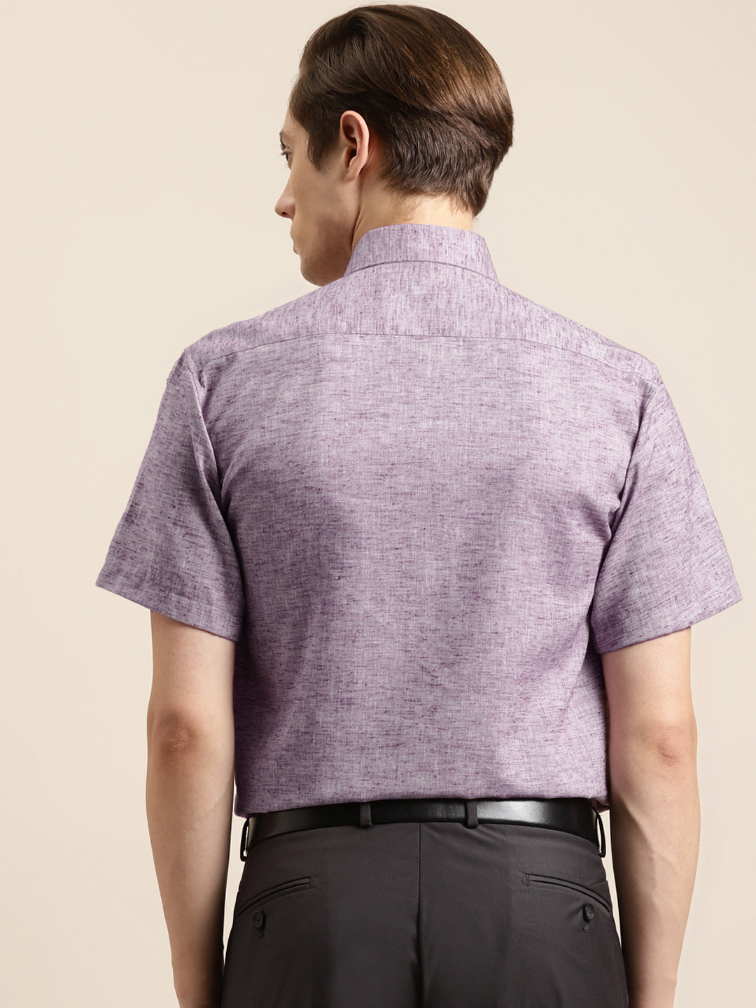 Men's Cotton Blend Purple Classic Formal Shirt - Sojanya