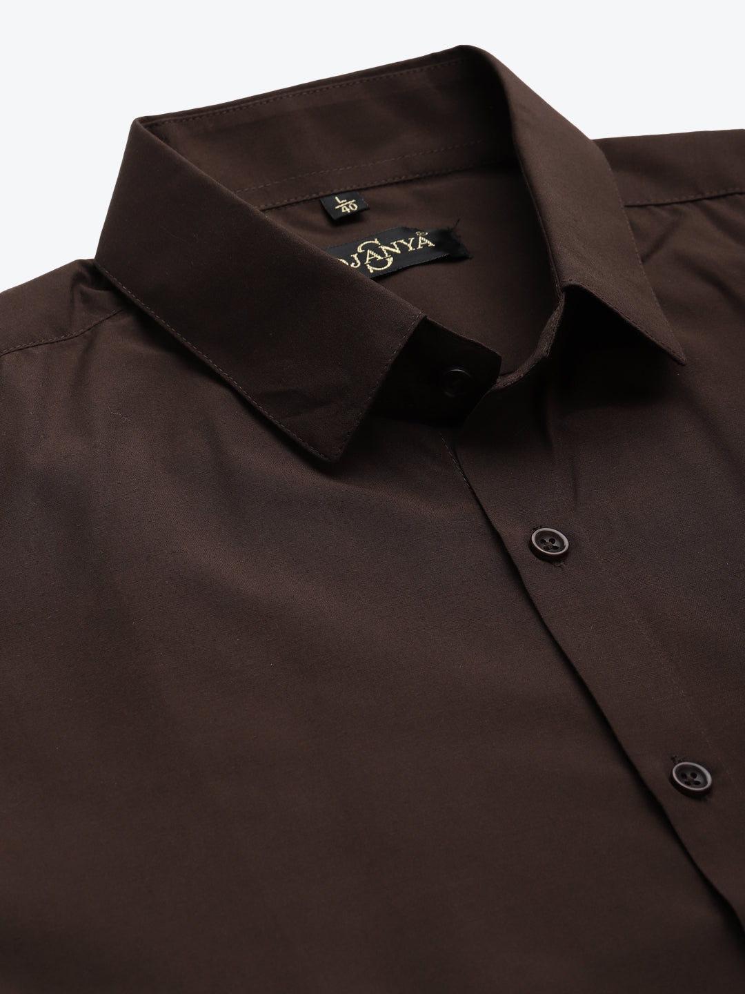 Men's Cotton Brown Classic Formal Shirt - Sojanya