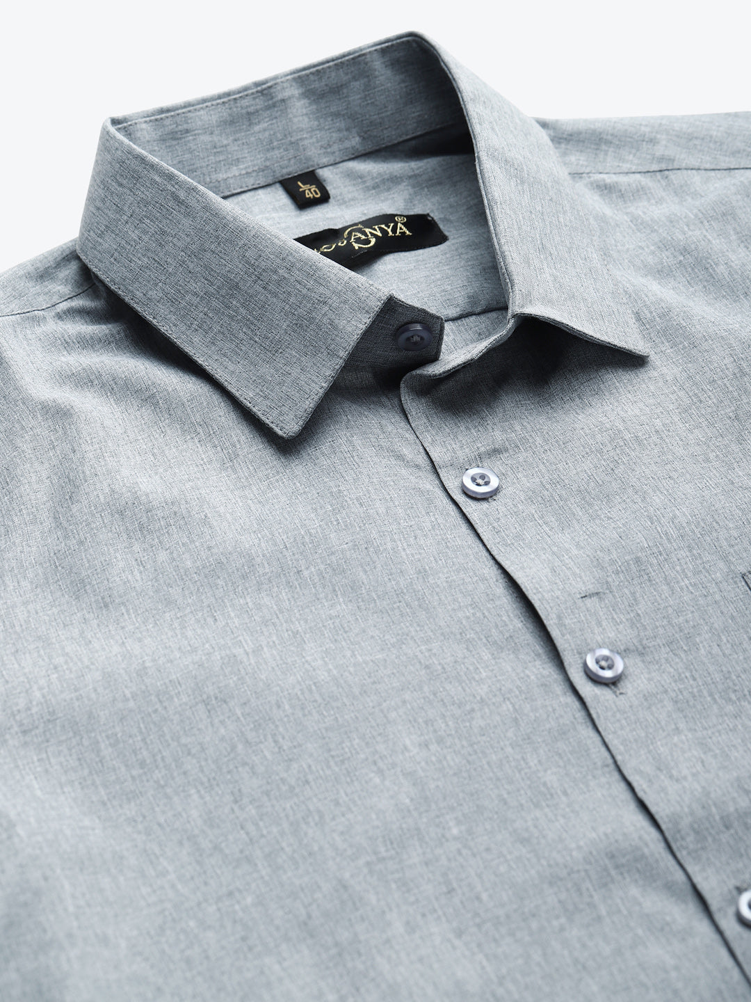 Men's Cotton Grey Formal Classic Shirt - Sojanya