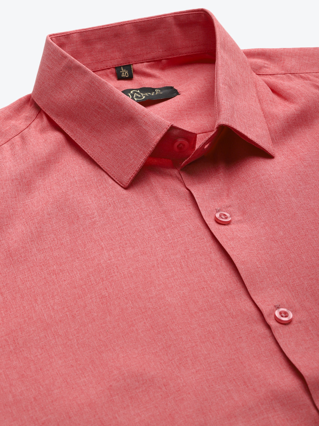 Men's Cotton Coral Formal Classic Shirt - Sojanya