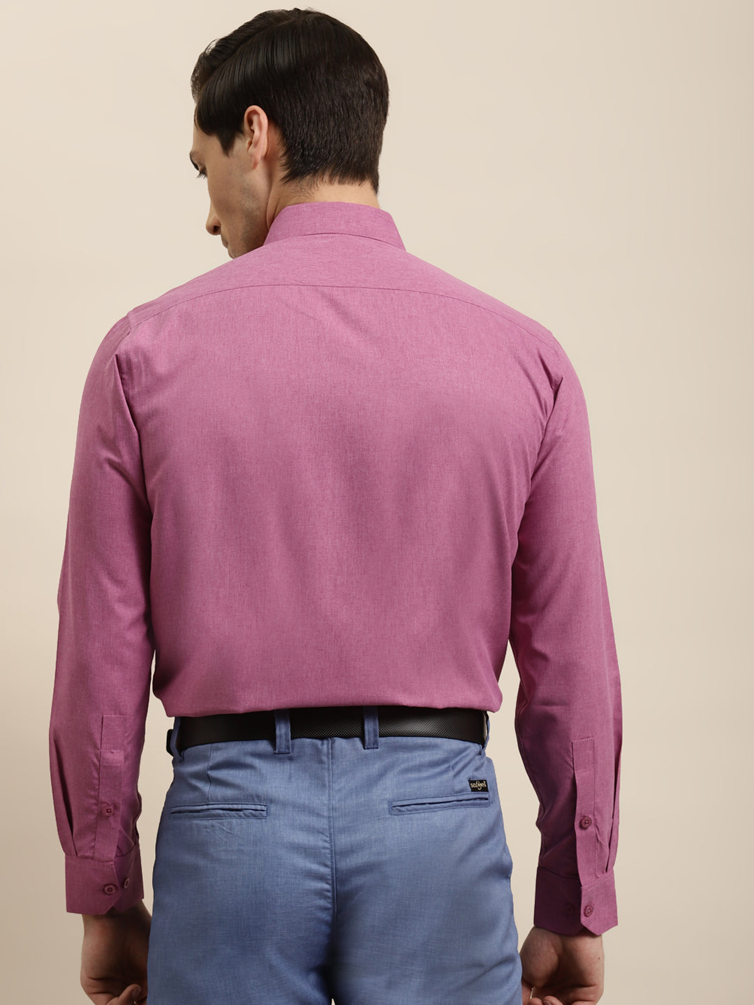Men's Cotton Magenta Formal Classic Shirt - Sojanya
