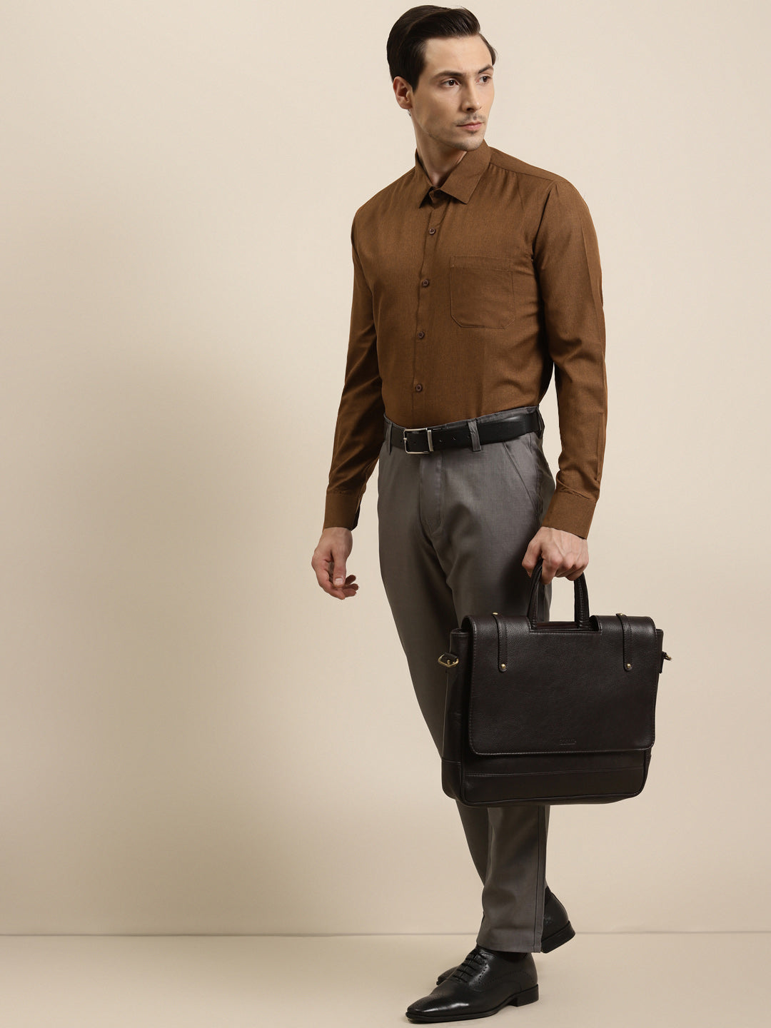 Men's Cotton Copper Formal Classic Shirt - Sojanya